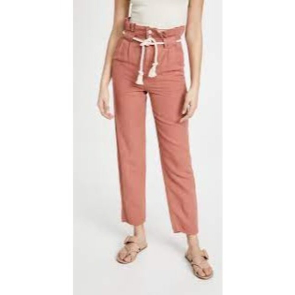 VERONICA BEARD Mocha Karter Pleated Crop Pants sz 6